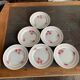 6 vintage floral ceramic dinner plates – retro country style