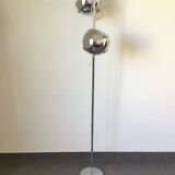 Eyeball floor lamp in chromed metal