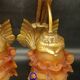 Pair of wall sconces with peacocks from the Art Nouveau period - bronze by Charles Ranc.