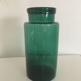 Old breath green glass apothecary jar