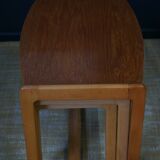 Swedish pale teak nesting tables set of three
