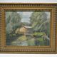 Painting painting landscape countryside river pond lake boat boat
