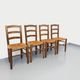 Set of 4 vintage brutalist chairs in wood and straw from the 60s