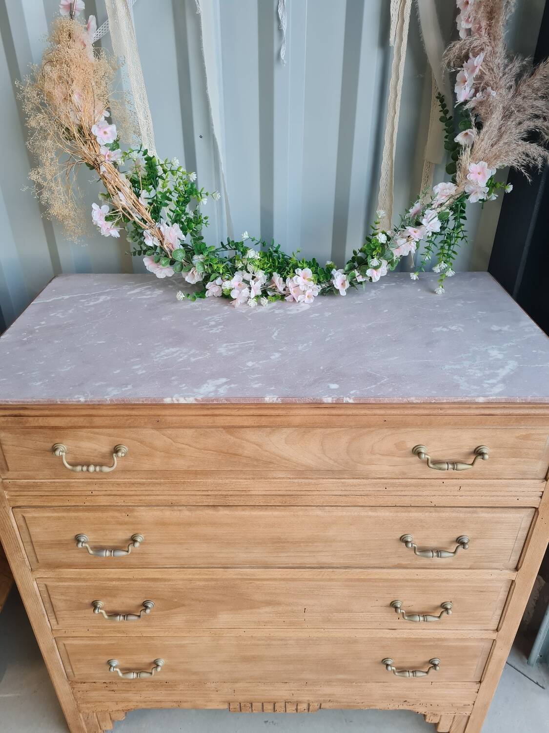 Commode art déco vintage bois massif