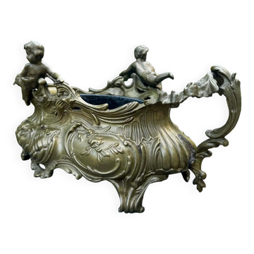 Grande jardinière rocaille angelot Art Nouveau
