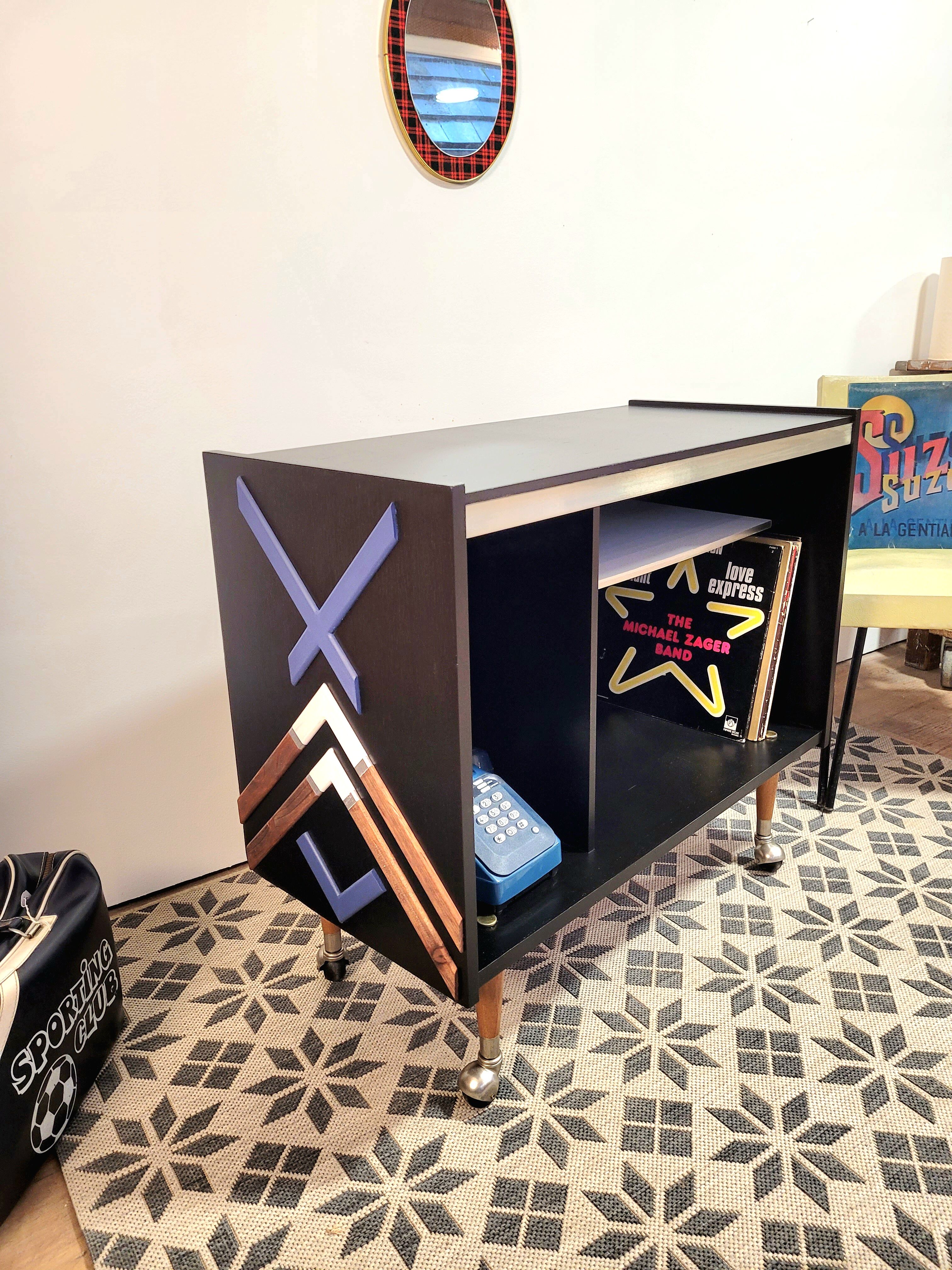 Vinyl storage unit on wheels