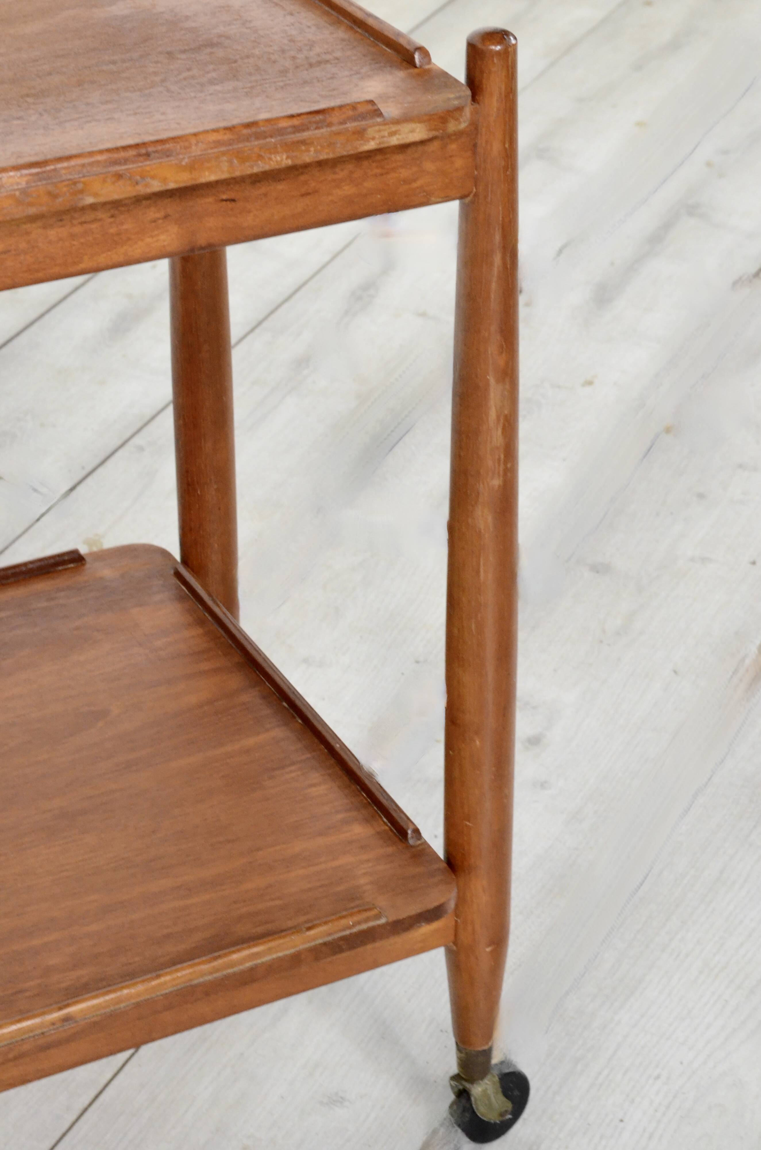 Midcentury White & Newton Teak Cocktail Drinks Trolley / Hostess. Vintage M