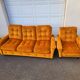 Ensemble canapé fauteuil vintage velours
