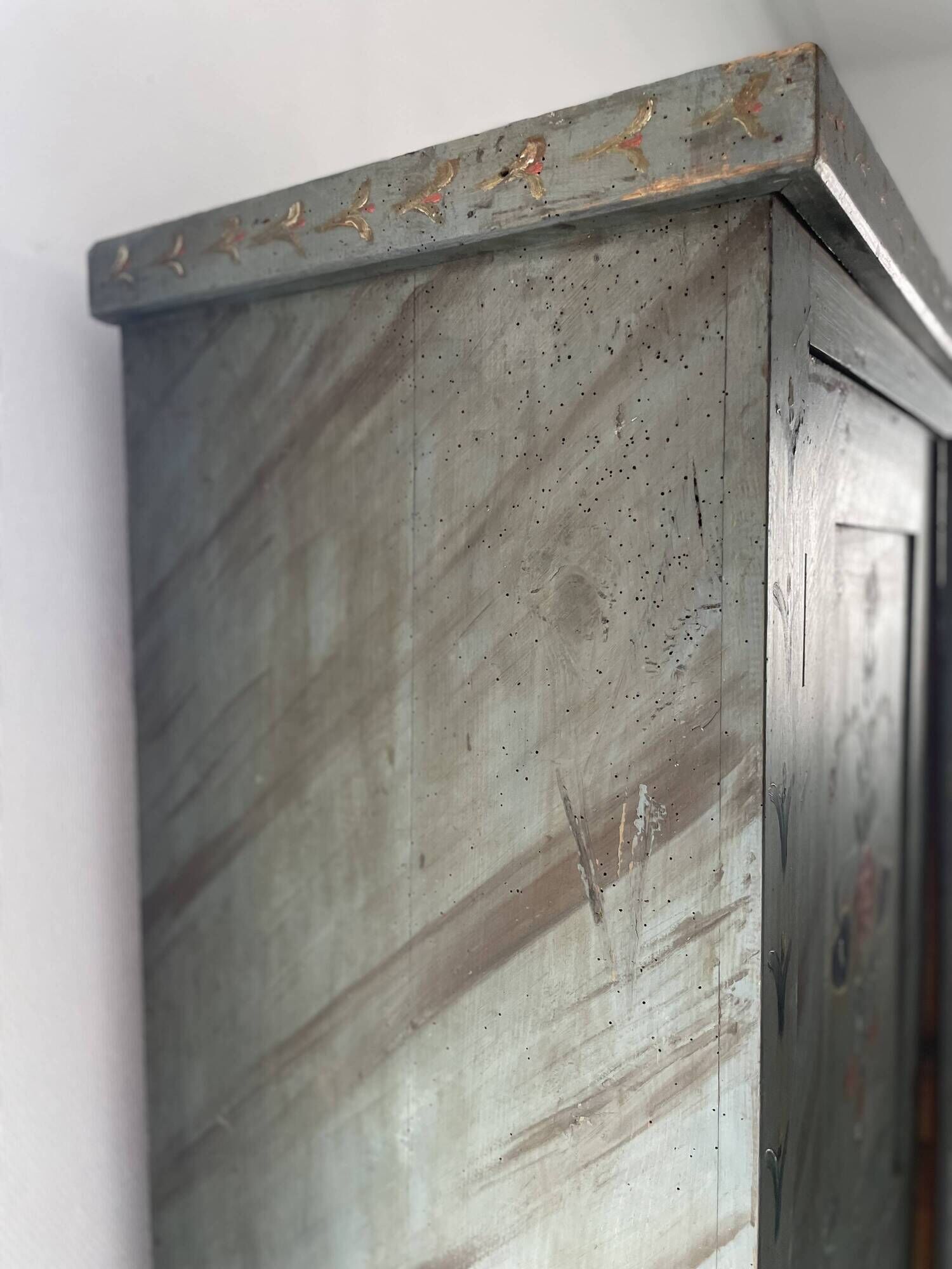 Wedding wardrobe painted in folk art style.
