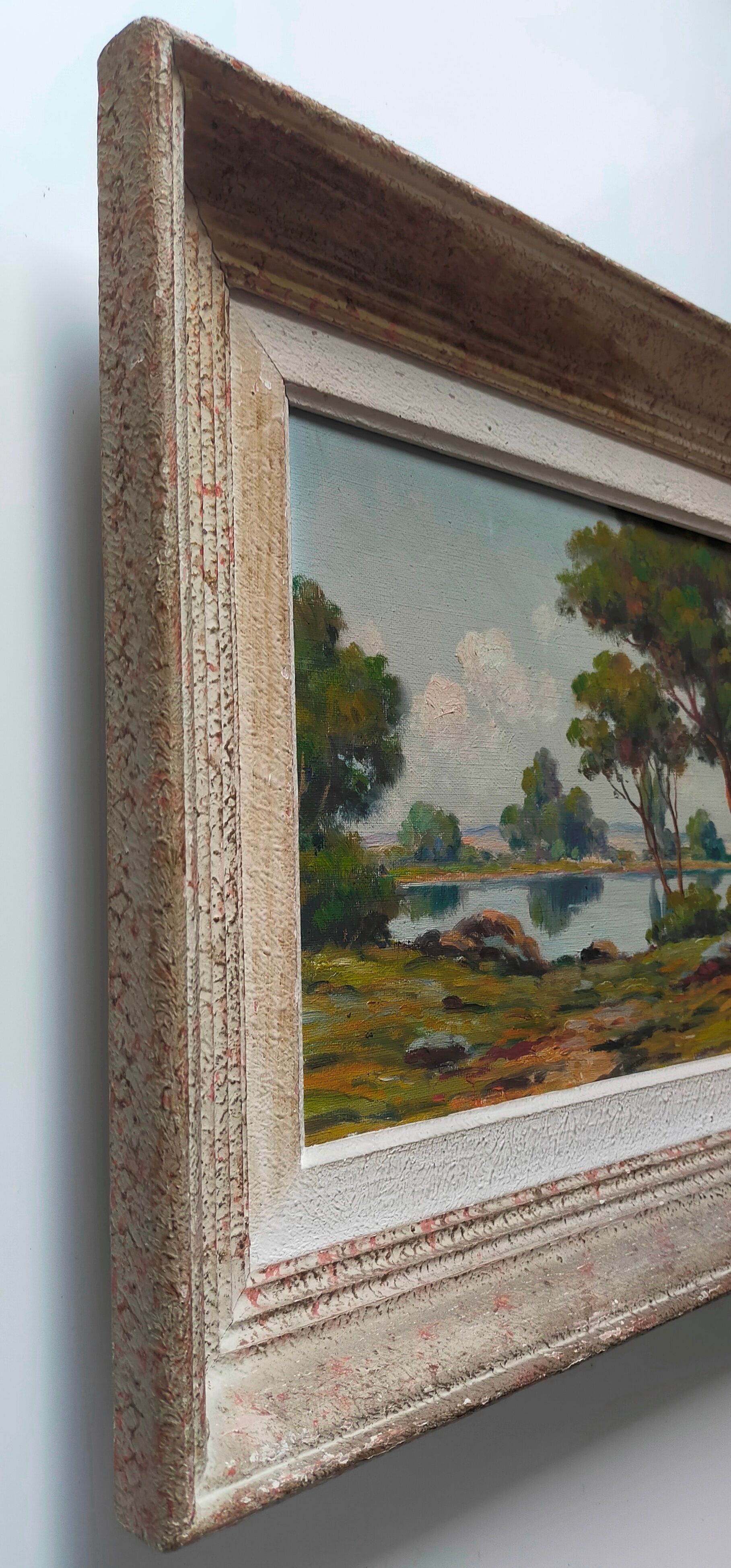 Oil on canvas signed Gaston Aubert Landscape of the countryside