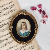 Ancient miniature painting on signed ivory