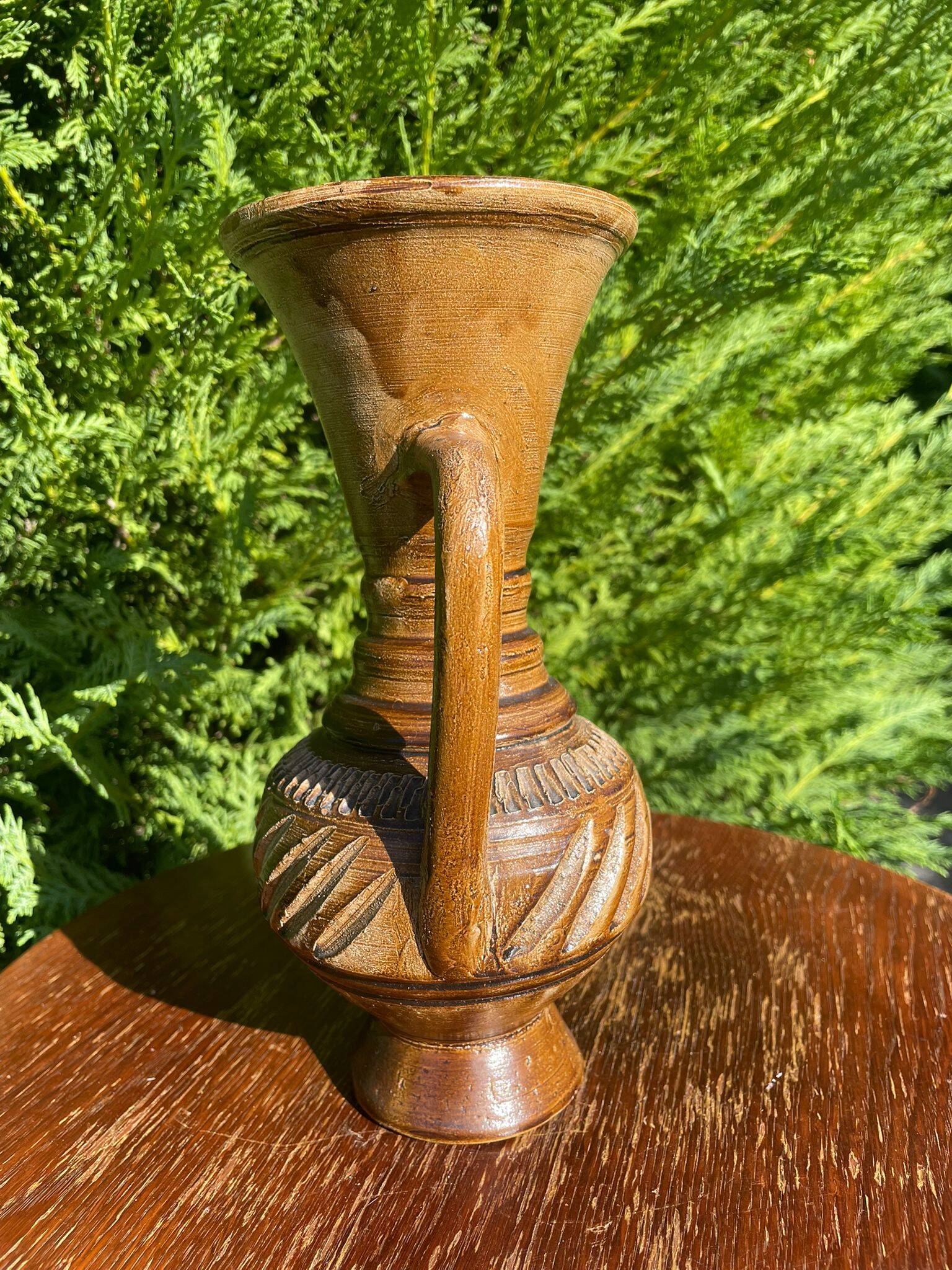 Handcrafted stoneware pitcher