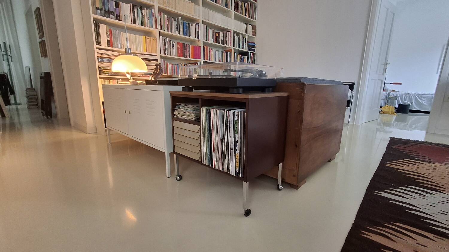 Vintage Italian Cabinet on Wheels, 1970s