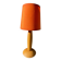 1980s orange turned wooden lamp