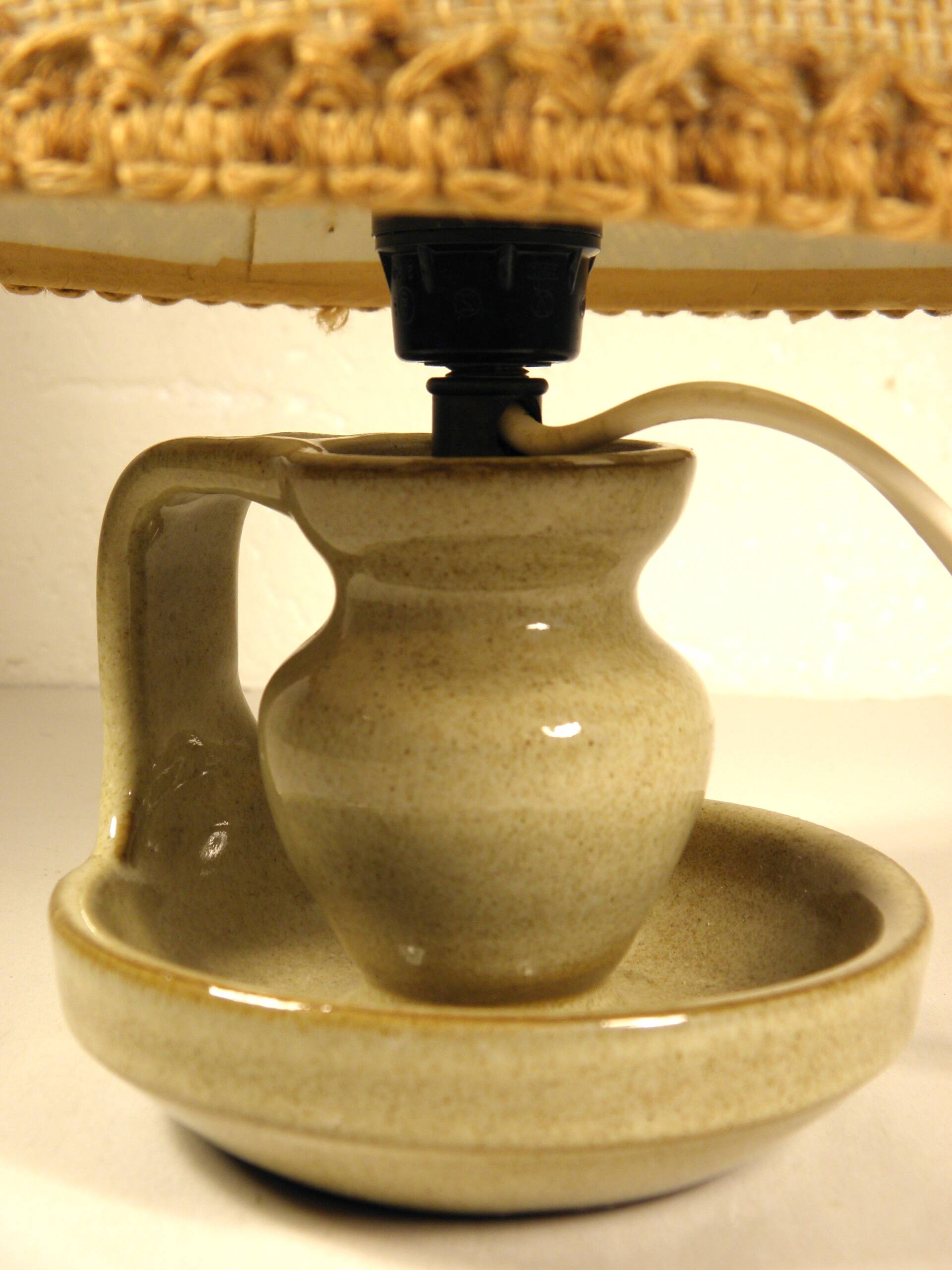 Enamelled sandstone lamp from the 70s