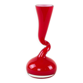 Red vase, Swing Vase, Danish design, manufactured by Normann Copenhagen