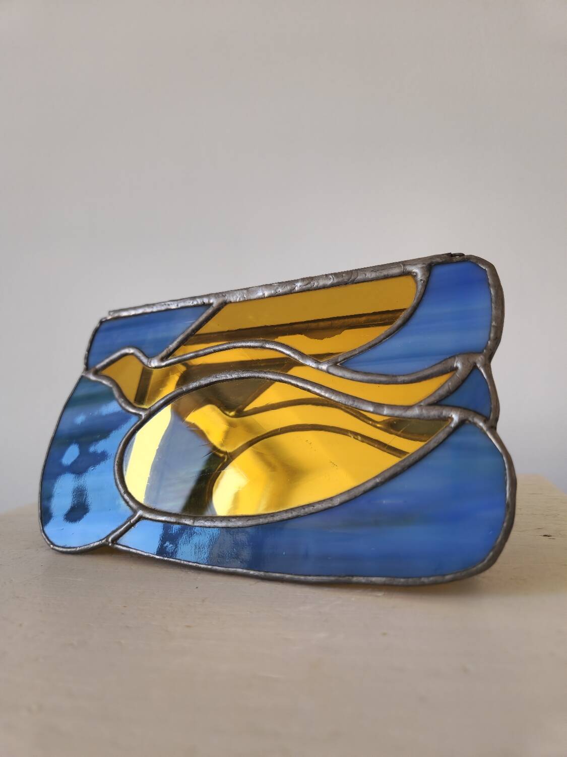 1950s stained glass jewelry box