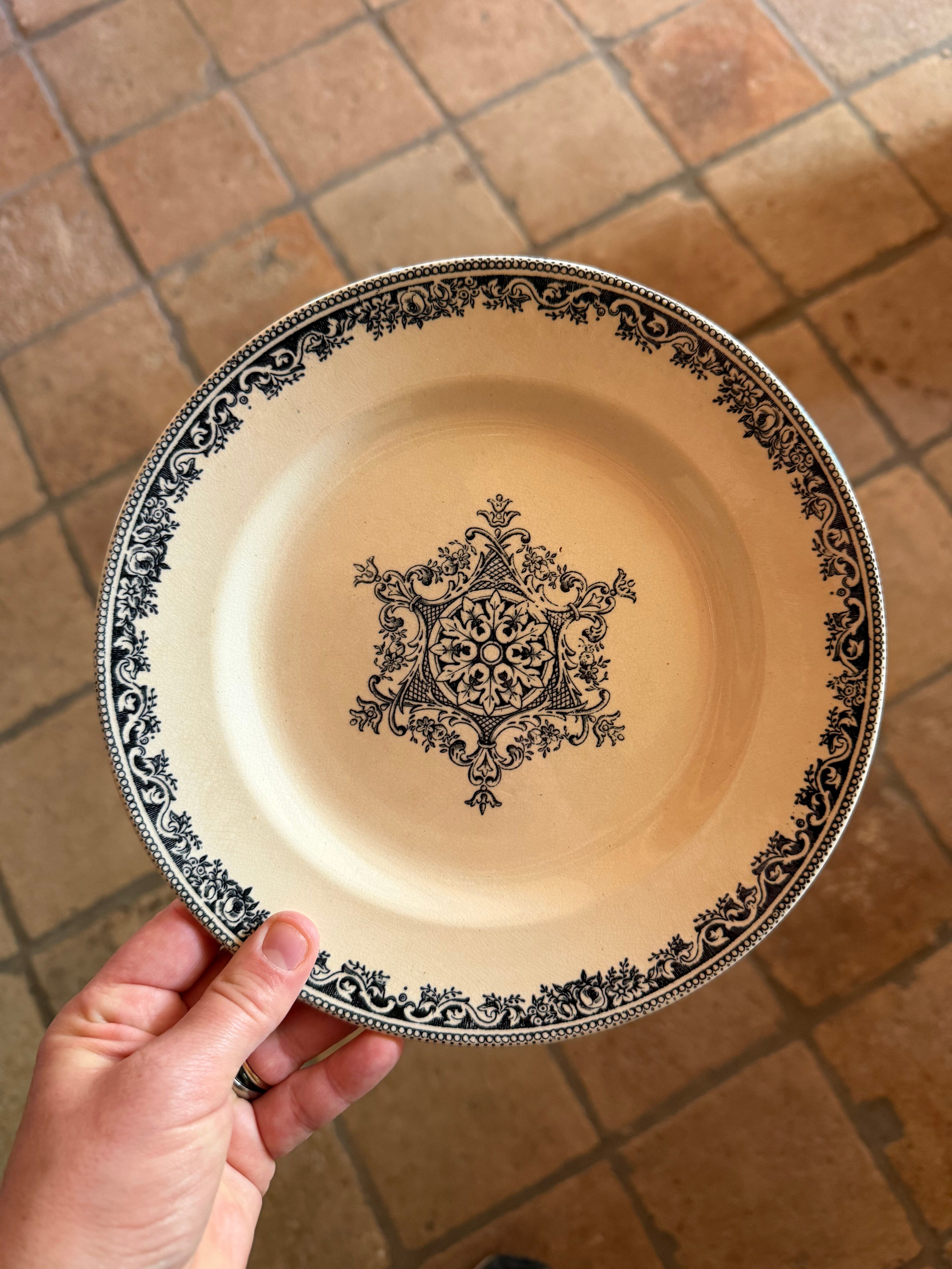 Flat plates Jules Vieillard Bordeaux in ironstone