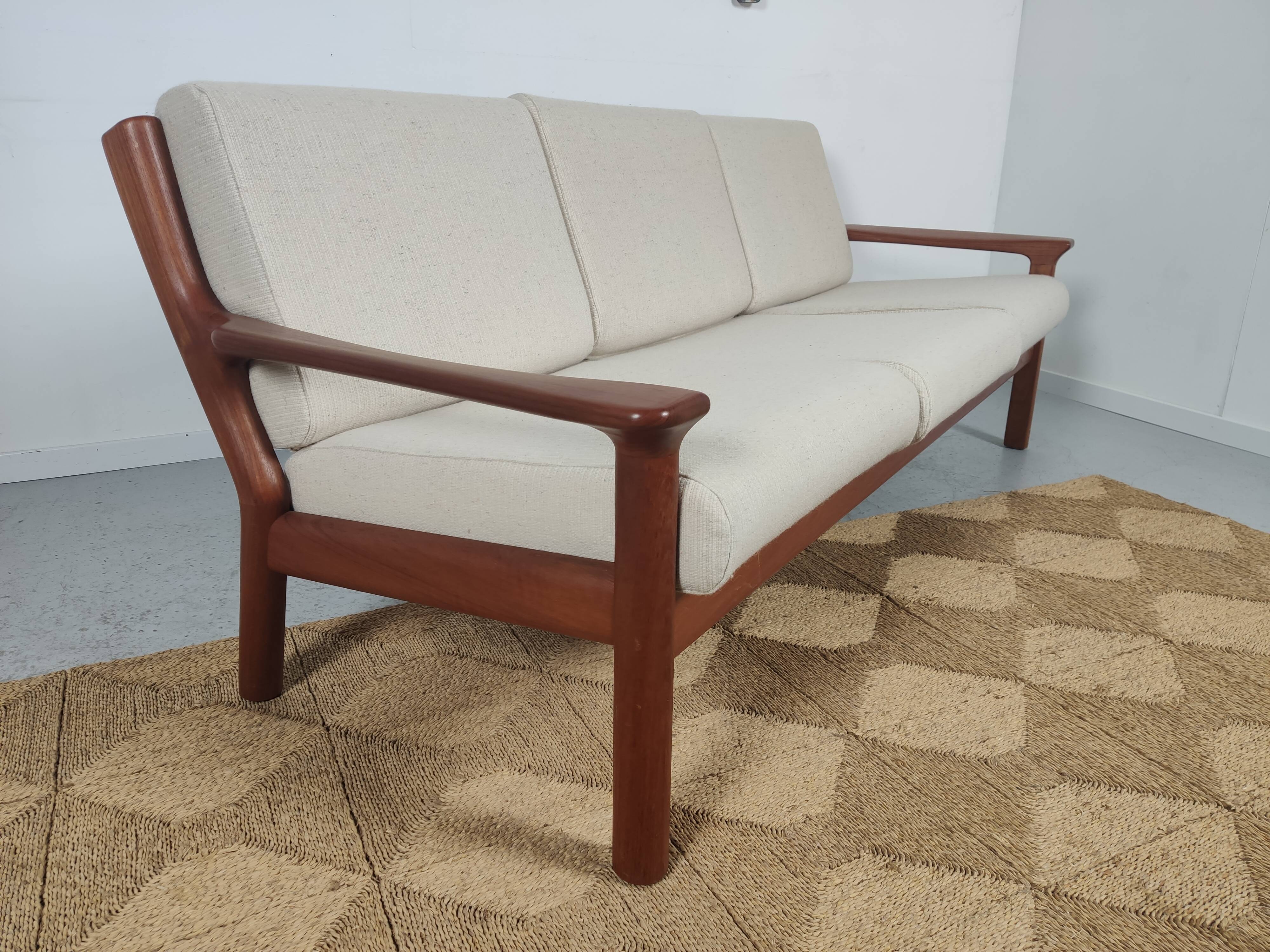 JUUL KRISTENSEN 3-seater teak sofa for Glostrup, Denmark 1960s
