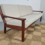 JUUL KRISTENSEN 3-seater teak sofa for Glostrup, Denmark 1960s