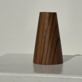 Conical circular candle holder in solid teak H10 D6