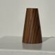 Conical circular candle holder in solid teak H10 D6