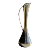Vintage silver-plated soliflore vase in the shape of a ewer with a slender handle.