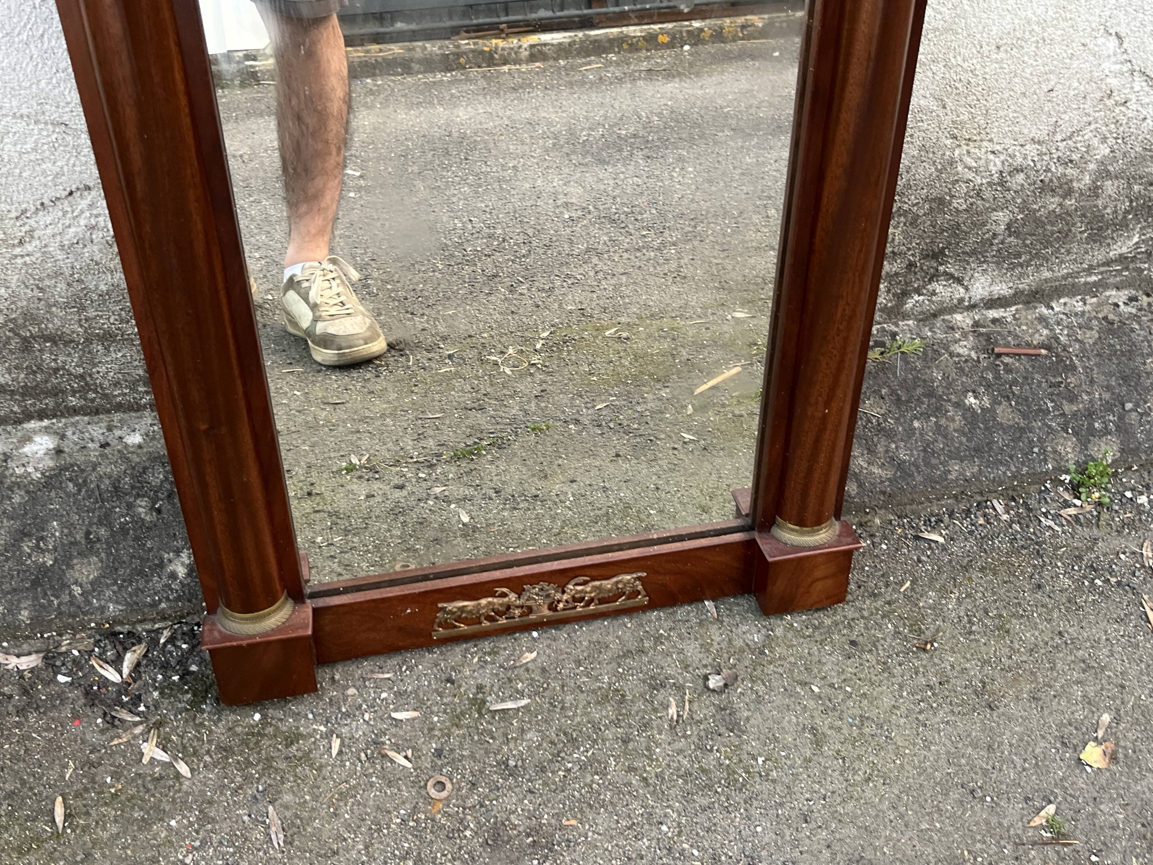 Empire mirror in mahogany and gilded bronze - Detached columns