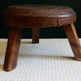 Small wooden farm tripod stool