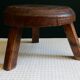 Tabouret tripode de ferme en bois
