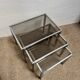 Set of 3 vintage nesting tables – Chrome metal & smoked glass