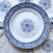 Sarreguemines ironstone dessert plates, "Embroidery" model