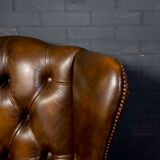 Set of Chesterfield armchairs with footstool