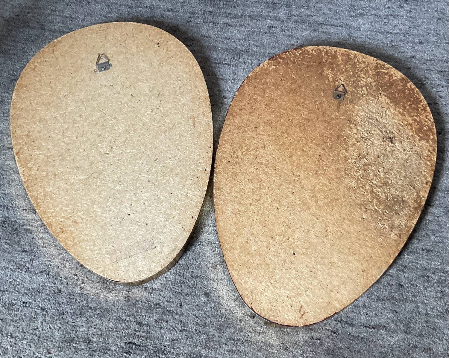 Pair of vintage free-form mirrors from the 60s and 70s