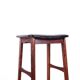 4 Danish high stools, rosewood and black leather, Knud Bent for Dyrlund.