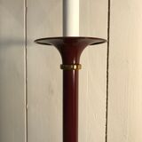 Paire de lampadaires en métal emaillé rouge