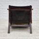 1970s, Danish loungechair by Farstrup, leather, canvas, bent wood.