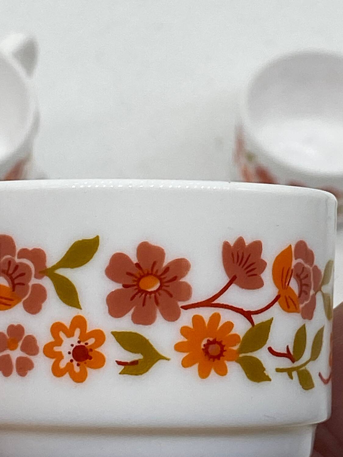 ARCOPAL France coffee cup service SCANIA, vintage, flowers