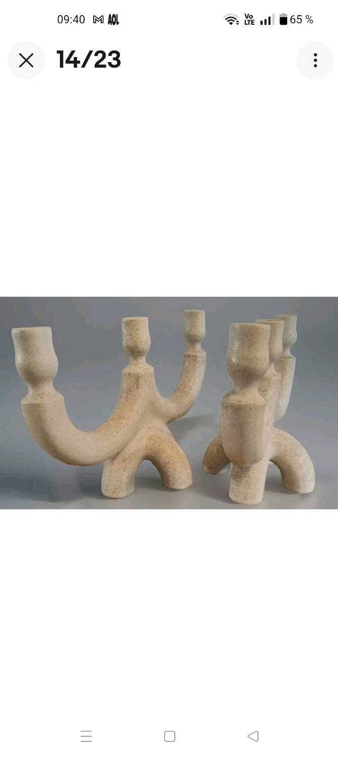 Suzanne ramié atelier madoura 1950 pair of candlesticks