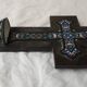Cloisonné enamel cross holy water font