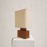 Solid elm lamp from Maison Regain, 1970