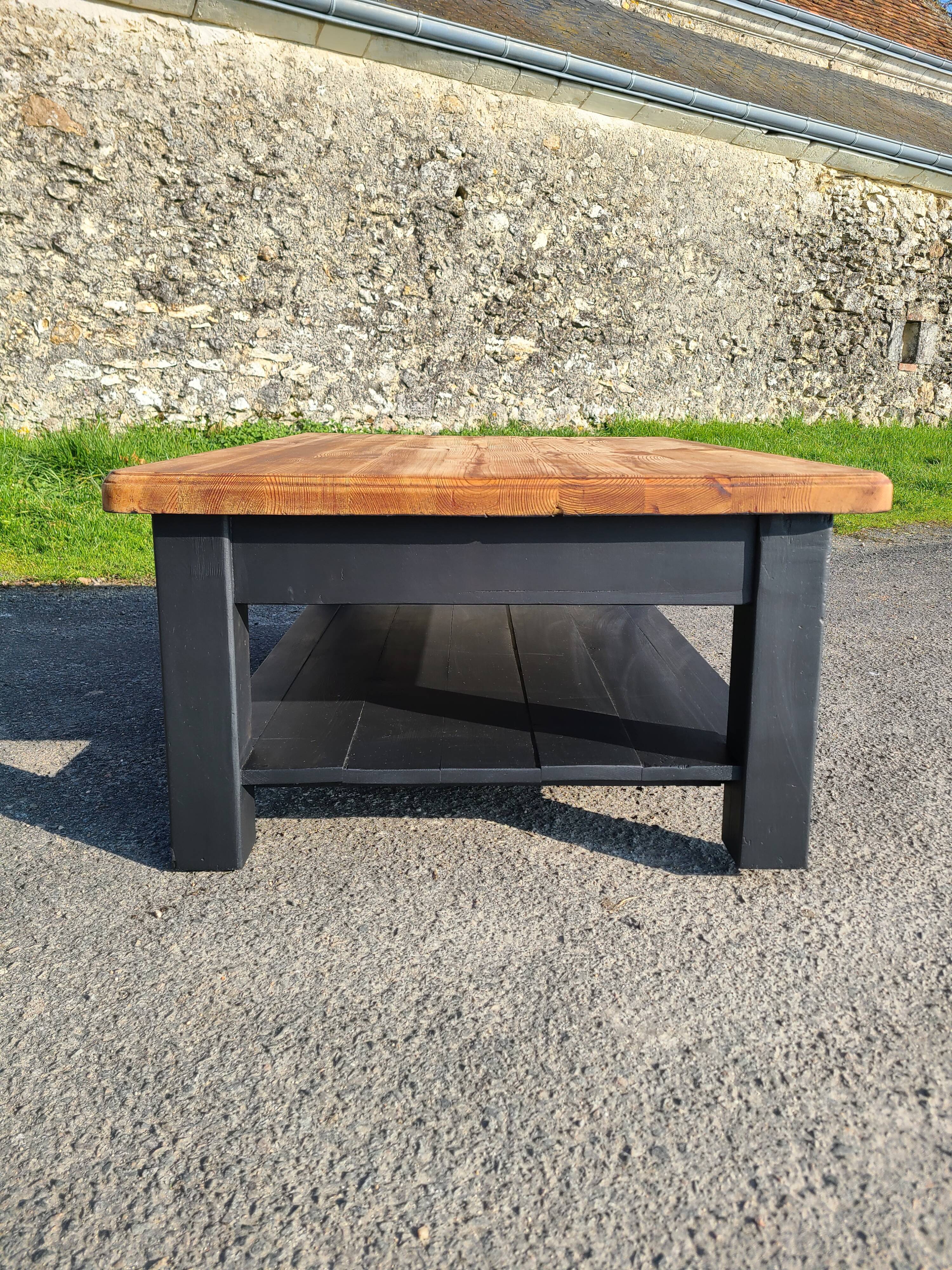 Vintage Scandinavian solid pine coffee table