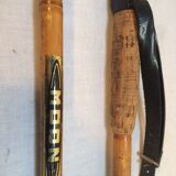 Ancient wooden and cork ski ings