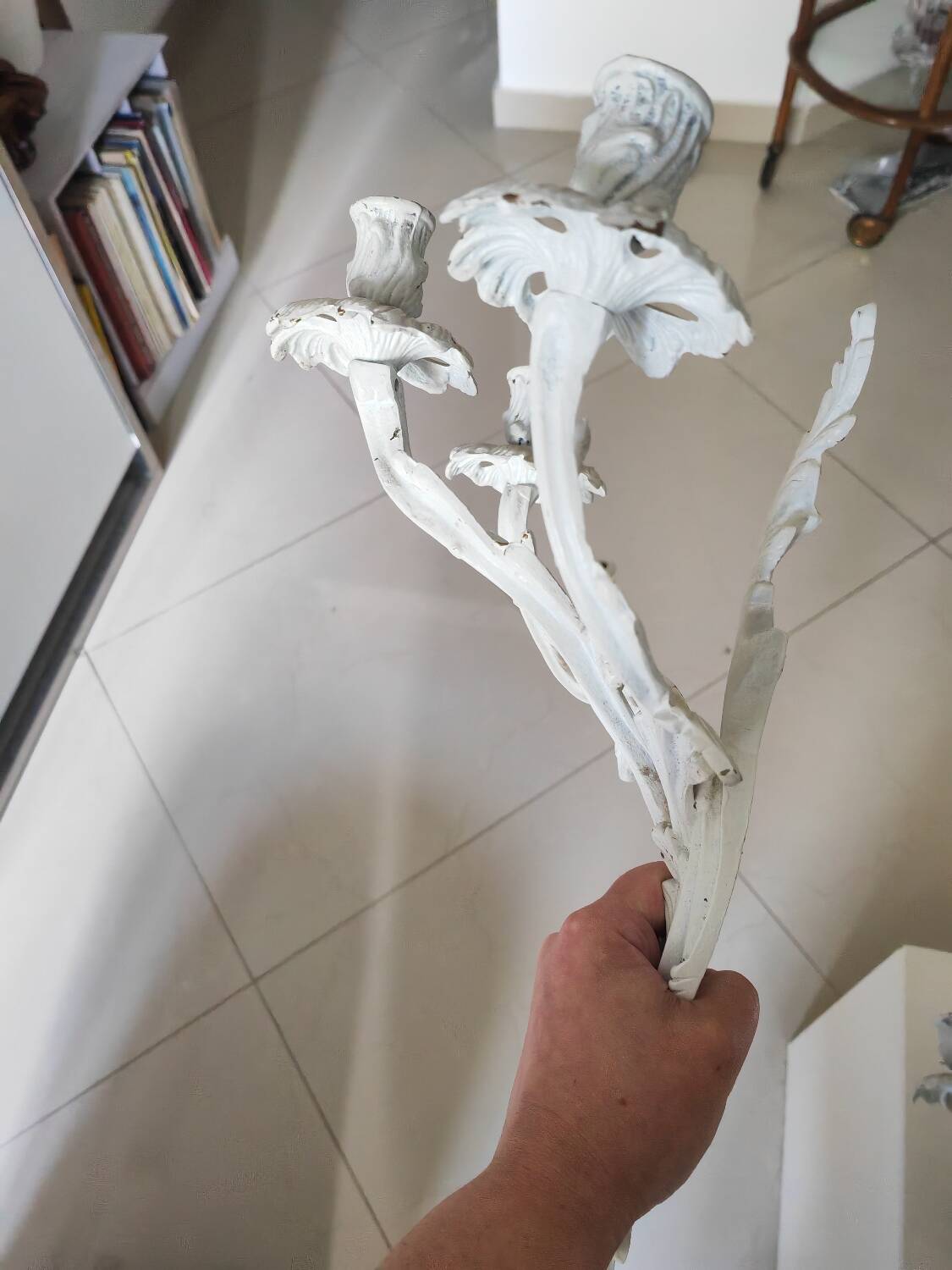 Pair of bronze light fixtures