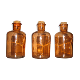 Lot de 3 flacons en verre et liège
