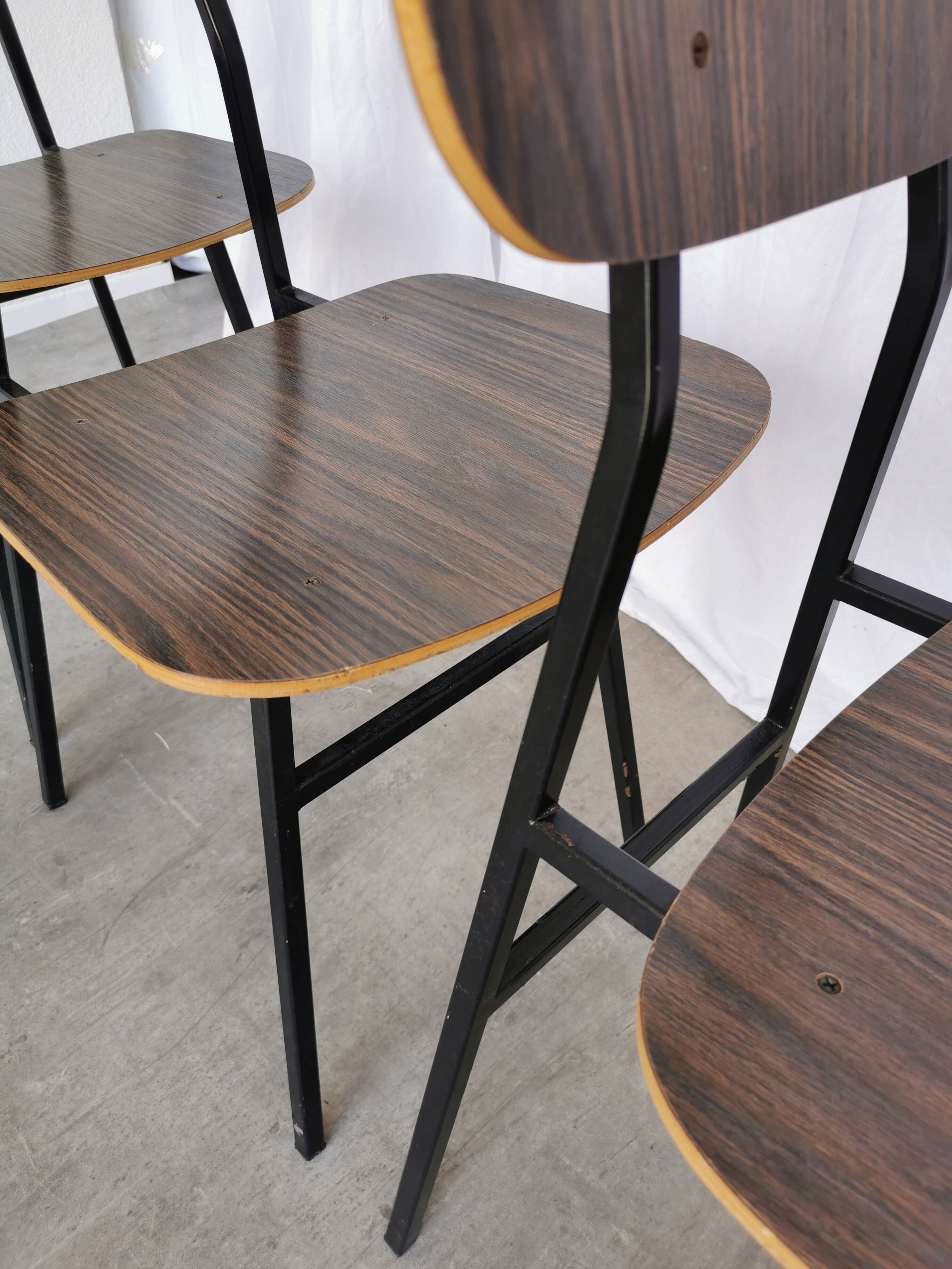 Vintage Industrial School Chairs - STOL Kamnik - 70s Yugoslavia - Set of 4