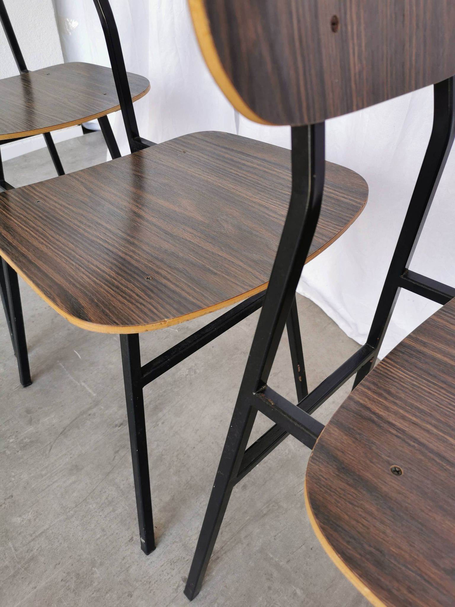 Vintage Industrial School Chairs - STOL Kamnik - 70s Yugoslavia - Set of 4