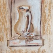 Signed still life painting in Provence "alcove with the jug"