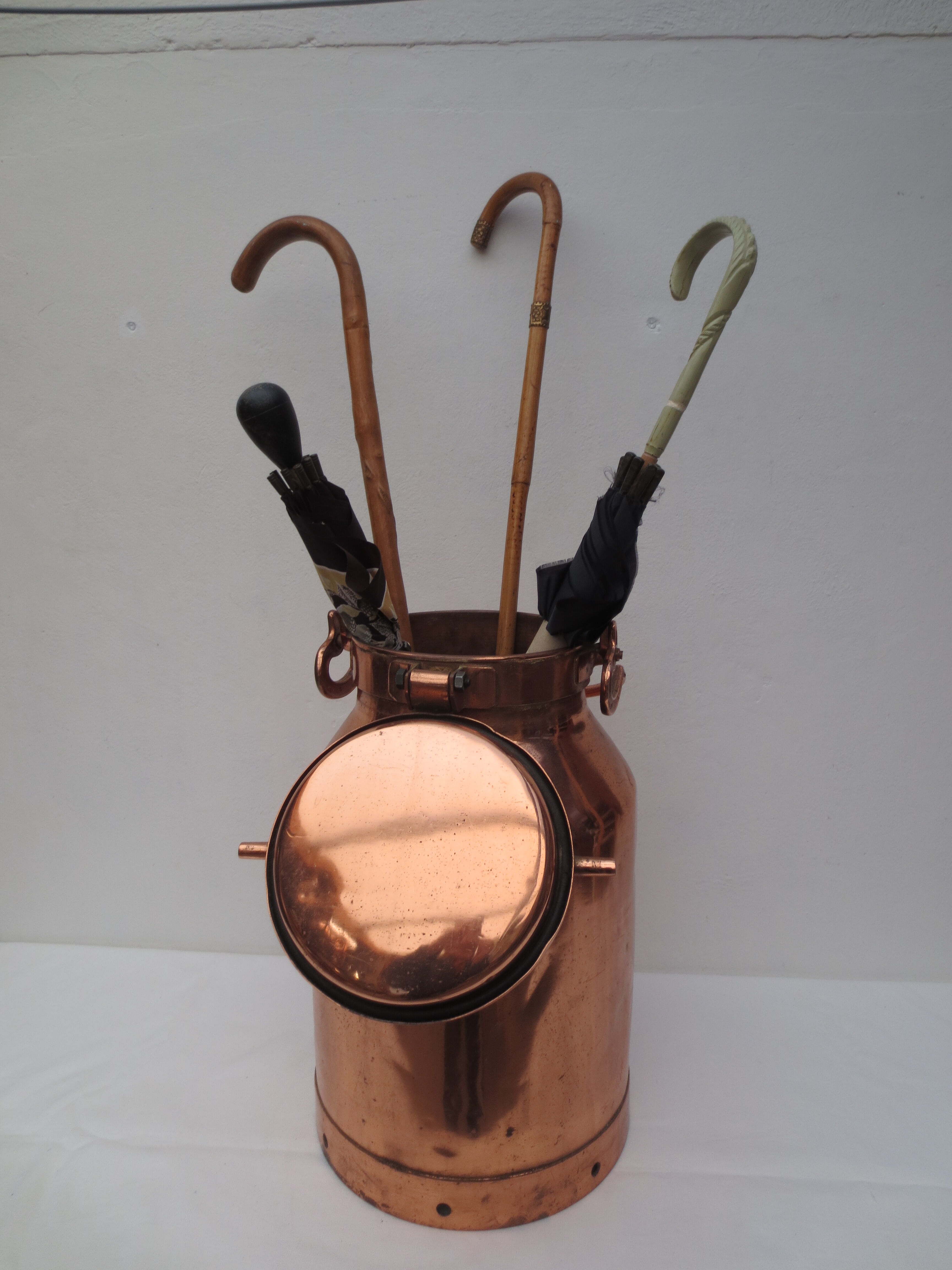 Copper milk pot from farm