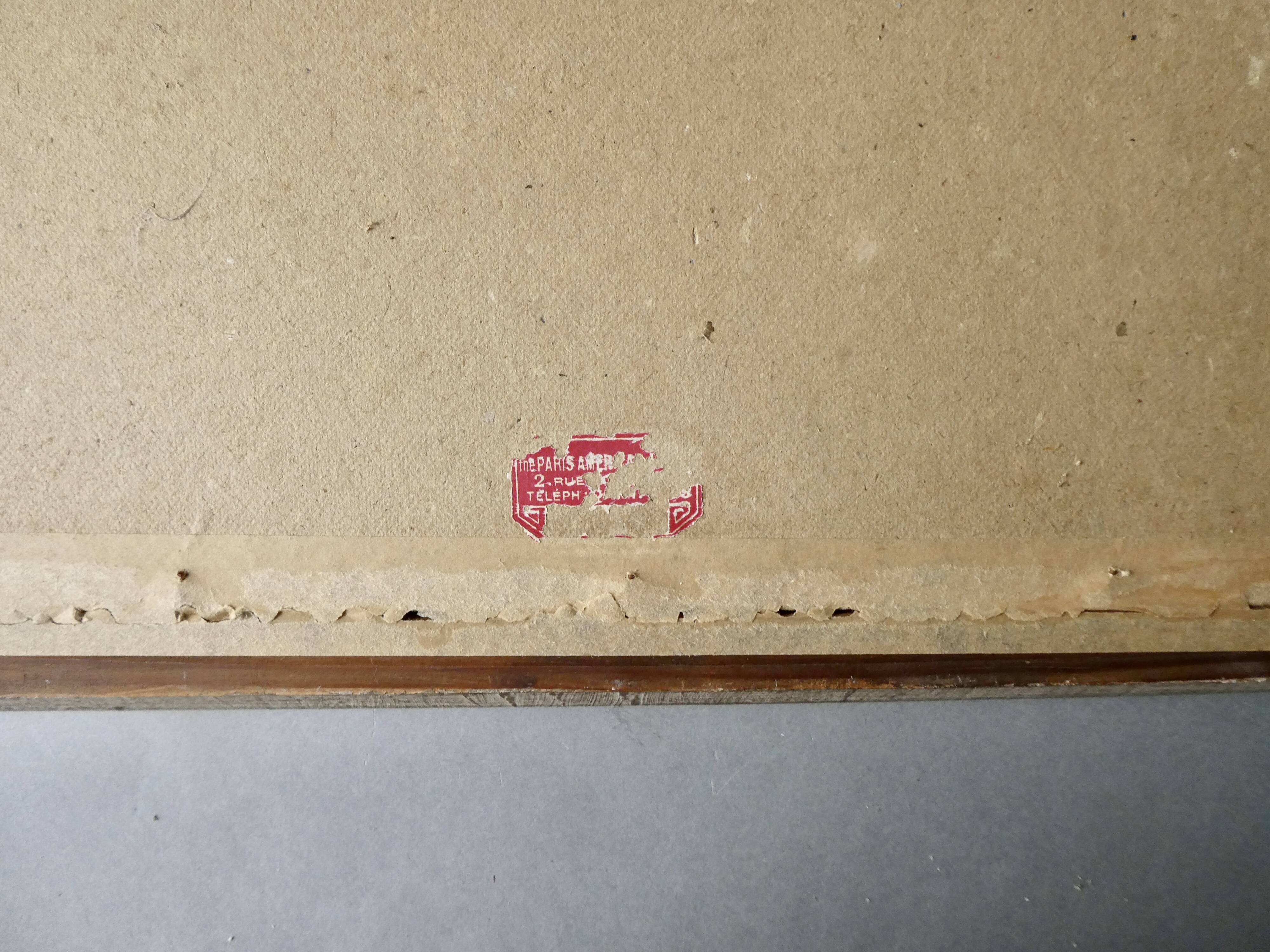 Engraving painting of the Pont Neuf in Paris, 50s